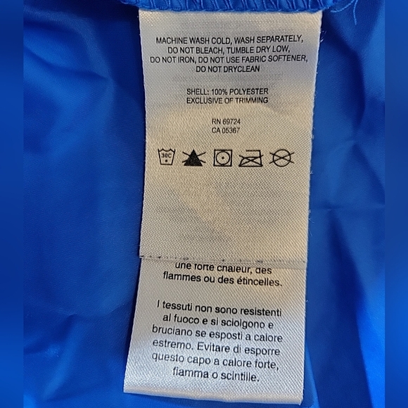 Columbia Windbreaker Men’s Med Hooded Rain Jacket Blue Colorblock W/ Lime Green - Picture 7 of 7